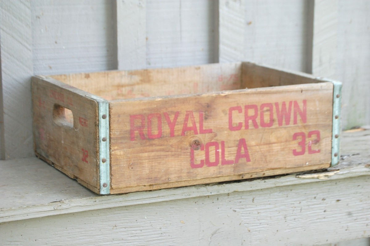 RC Royal Crown Cola Natural Wooden Soda Pop Bottle Crate RC Royal Crown Cola Natural Wooden Soda Pop Bottle Crate