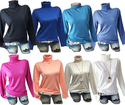 Damen Rollkragenpullover Strickpullover Bequemer Basic Pullover Winterpulli  40