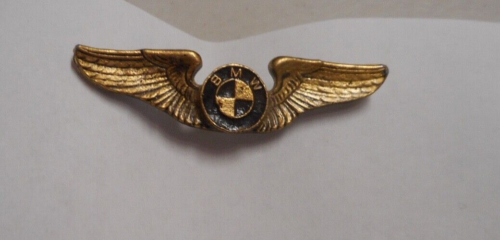 BMW MOTORCYCLE Biker Jacket Eagle Wings Pin-Vintage-Rare-Gold Color