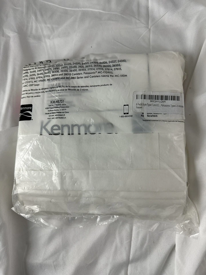 Kenmore C/Q 5055 50104 Canister Vacuum Bags 8 Pack - Image 2 of 2