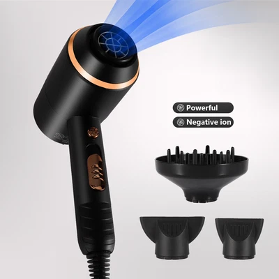 MARKENLOS Ionen Föhn Haartrockner mit 3 Diffusor Haarfön Profi Fön Ionen 4000W Hair Dryer