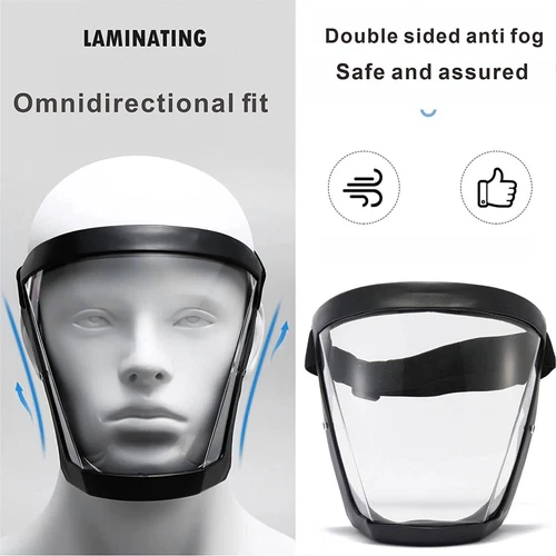 2X Anti-fog Shield Safety Full Face Super Protective Head Cover Transparent Mask - Picture 2 of 14