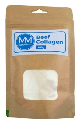 MM INGREDIENTS Beef Collagen Powder 100G in a resealable and recyclable pouch