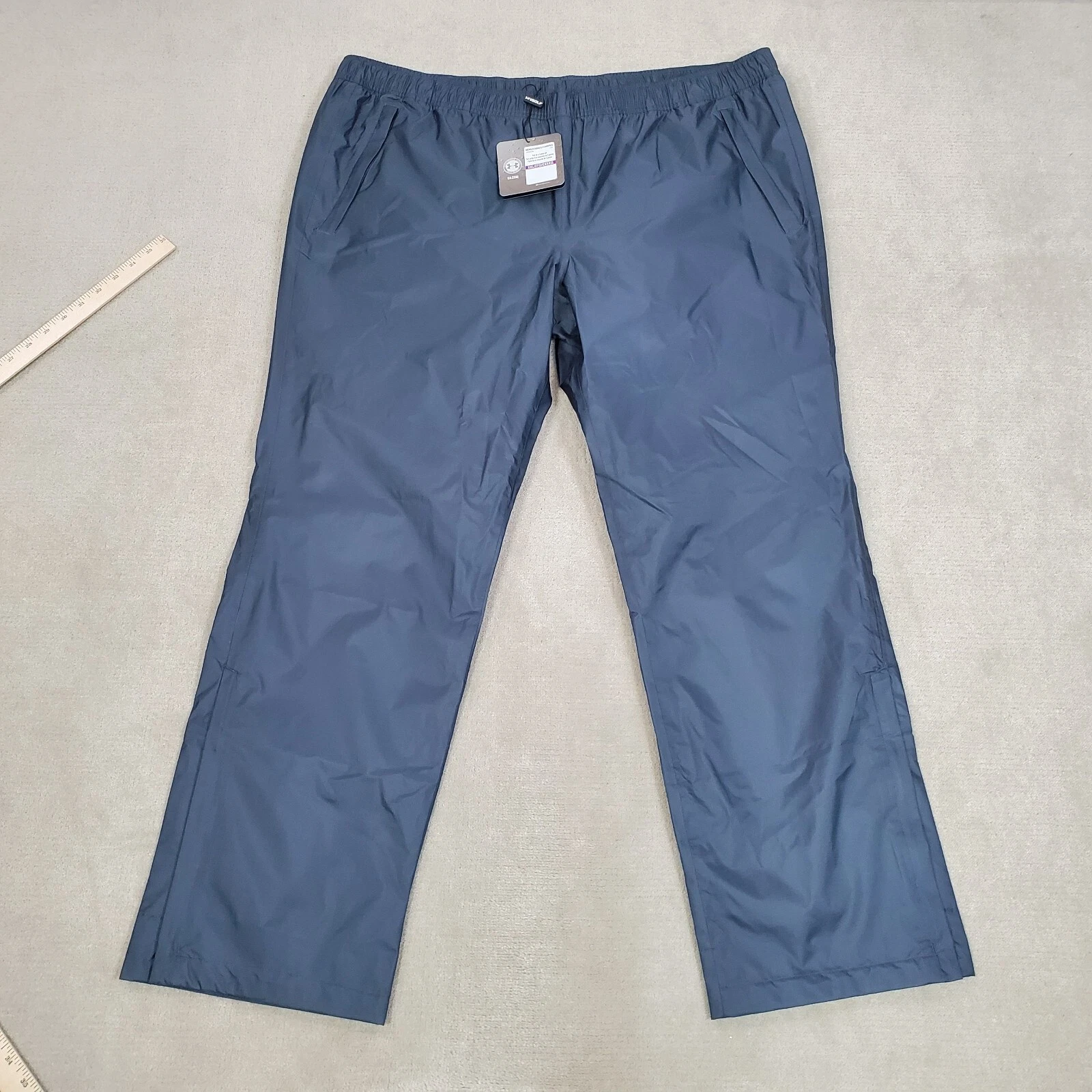 Under Armour Storm 3 Pants Mens 2XL XXL Blue Windbreaker Waterproof Loose Solid