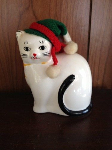 Vintage Ceramic CAT KITTY Bank Collectible Piggy Bank Savings Money Holder 5" - Picture 2 of 4