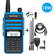 BAOFENG X3 PLUS WALKIE TALKIE TRI-BAND RADIO IP68 U/VHF RADIOS 18W 9500MAH 128CH