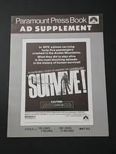 1976 Original "Survive!" Movie Press Book Ad Supplement 11 x 8.5"