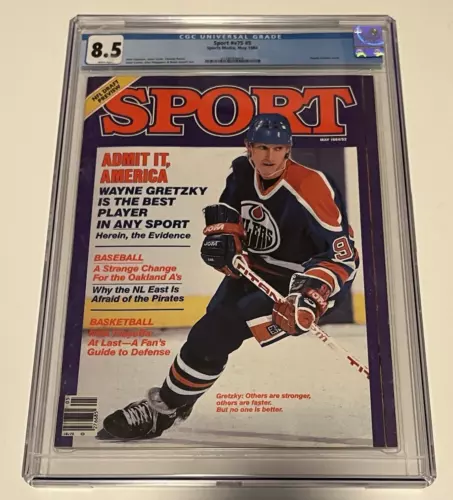 CGC 8.5 White Pages Newsstand  Wayne Gretzky 1984 Sport MAGAZINE