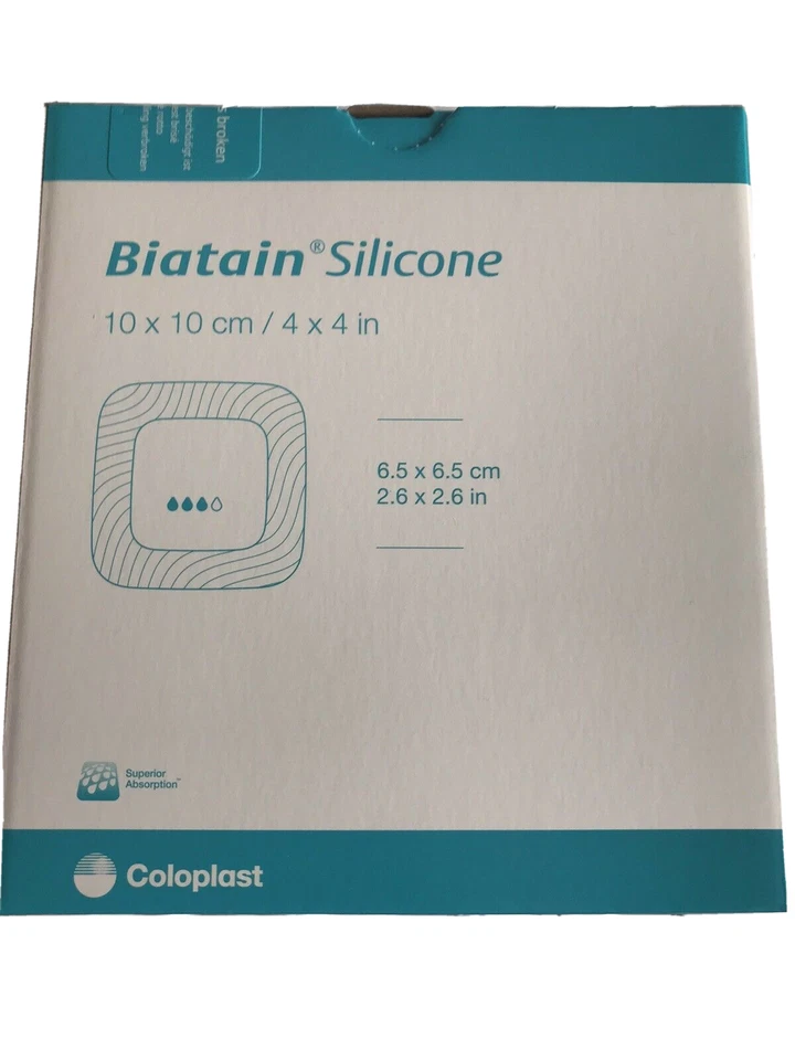 COLOPLAST Biatain Silicone Dressings 10cm X 10cm Box of 10