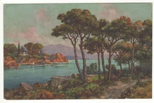 Old postcard painting by F. Arnold - painting - landscape