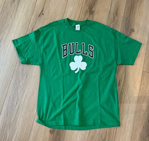 Chicago Bulls St. Patrick's Day T-Shirt Budweiser Mens XL Green Shamrock Irish