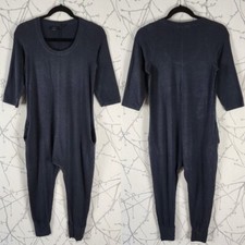 Wooly Doodle Lounj Navy Bamboo Cotton Romper One Piece Women's S