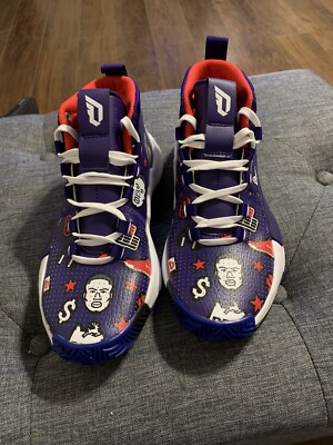 Adidas Damien Lillard Dame 5 Mens Shoe Size 5.5 Purple/White/Red EG2820 New Adidas Dame 5 Purple Red White Damian Lillard Basketball  main image 2
