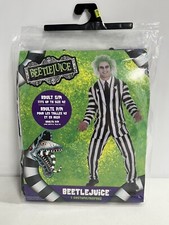 Beetlejuice Adult Costume Beetle Juice Beatlejuice Small NEW In Package