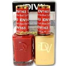 DND DIVA Gel Nail Polish 0.5oz LED/UV Color Gel Duo DV163- Left Him On Red