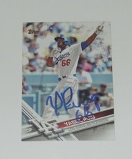 YASIEL PUIG SIGNED AUTO'D 2017 TOPPS HOLIDAY CARD HMW48 REDS DODGERS INDIANS