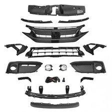 15pc Front Upper Lower Grill Fog Lamps Bumper Brackets For Honda Civic 2019-2021 15pc Front Upper Lower Grill Fog Lamps Bumper Brackets For Honda Civic 2019-2021