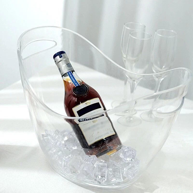 14" Clear Plastic Drinks Ice Bucket Party Beverage COOLER Party Home Decorations