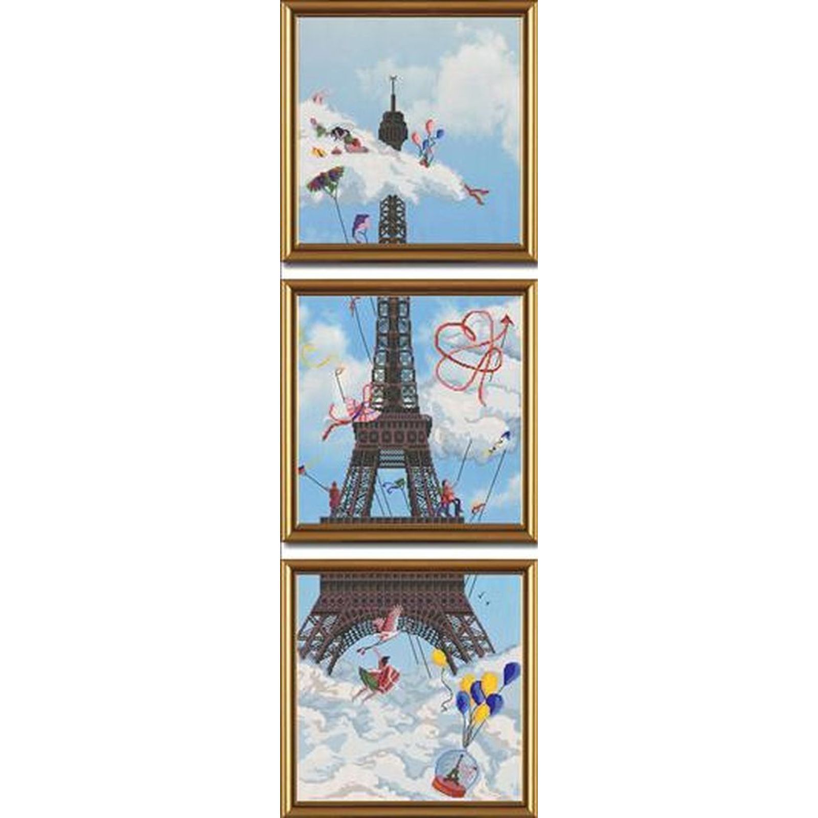 Broderie Nuages d'Amour Nova Sloboda pour décoration murale de salon