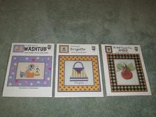 NEW GREEN APPLE CROSS STITCH CHART YOU CHOOSE: WASHTUB BRIGETTE PEAR