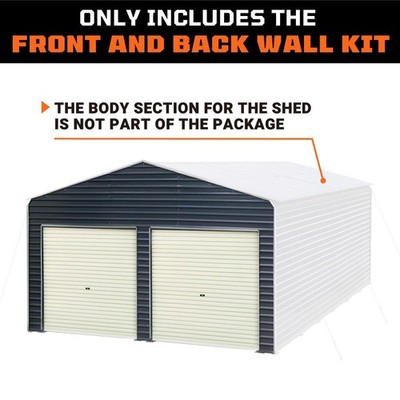 Metal Shed Add-On Kit: Front Roll-Up + Back Door