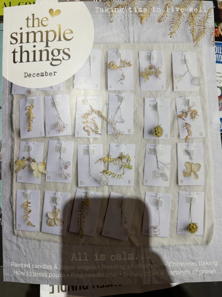 The Simple Things magazine Dec 2025 All is Calm: Painted candles & paper angels