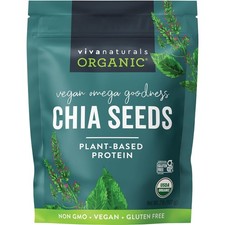 Viva Naturals Organic Chia Seeds, 2 lb, 32 Oz   Plant-Based Omega-3 and Vegan...