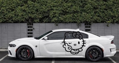 2x Large Hello Kitty Peace Sign Decals