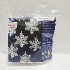 Beadery Holiday Beaded Ornament 5532 Snow Crystals Kit 3.5" Makes 6 New