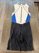 Mens Tyr Blue Black Cycling Kit Triathlon Tri Suit Skinsuit Large