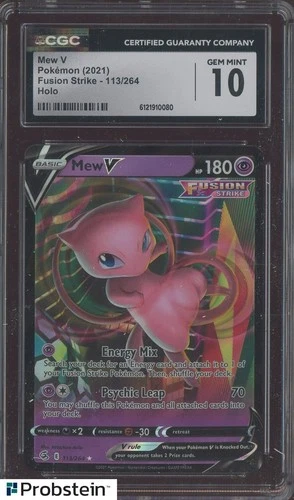 2021 Pokemon Fusion Strike #113 Mew V CGC 10 GEM MINT