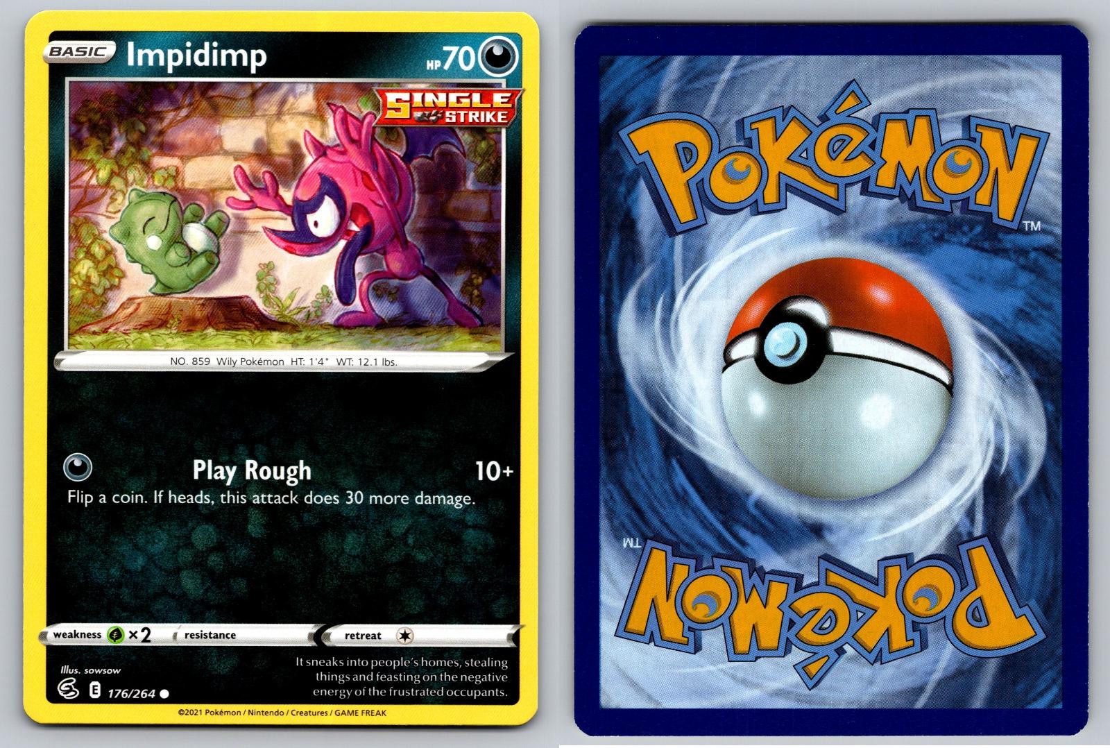 IMPIDIMP 176/264 COMMON FUSION STRIKE POKEMON NM/M