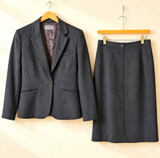 Vintage 90s Levi s Women s Charcoal Gray Blazer Skirt Suit 2 Piece Set