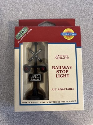 Lemax Village Collection Accessory Railroad Railway Stop Light And Rail Fence