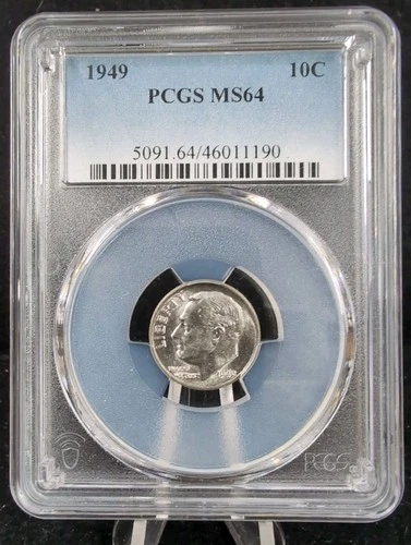 1949 10C Roosevelt Dime PCGS MS64 White #6085A