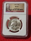 1963 UNC FRANKLIN SILVER HALF DOLLAR   NGC MS 64                        #T1103