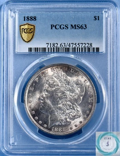 1888 Morgan Dollar PCGS MS63 - Attractive Lustrous Choice Coin!
