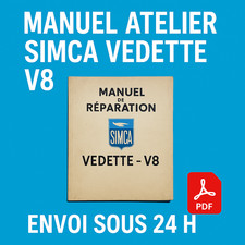 Manuel Atelier Simca Vedette V8 1954-1959 Revue Technique Français RTA CD PDF