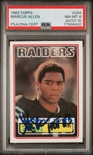 1983 Topps Autographed Marcus Allen Rookie Card HOF 03 RC PSA 8 AUTO 10 77566492. rookie card picture