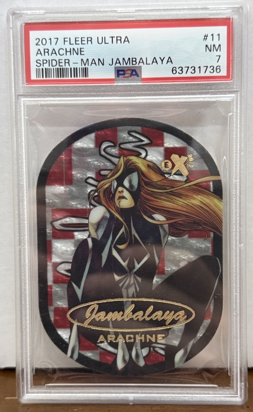 2017 Marvel Fleer Ultra Spider-Man Gem Jambalaya #11 ARACHNE PSA 7