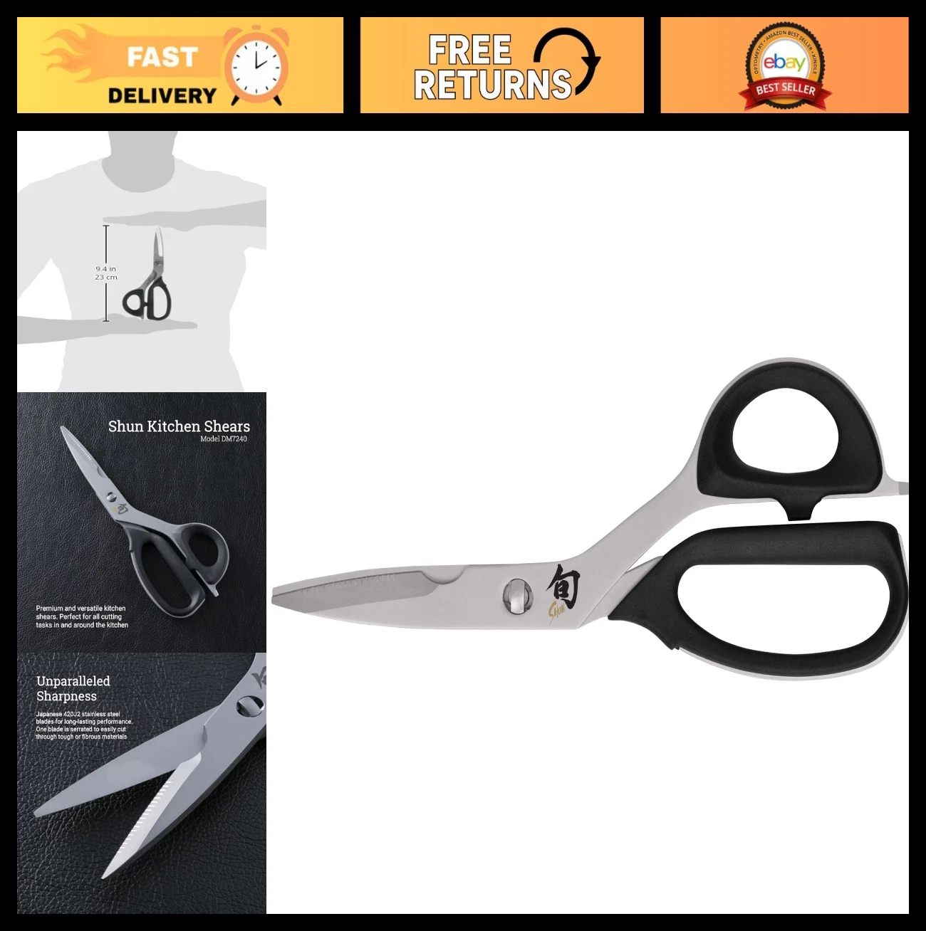 Heavy Duty Kitchen Shears - 22.6 cm, Durable Stainless Steel Scissors, Detachabl
Opens in a new wind