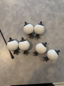 Alan And Roth Crackled Porcelain Curtain Finials