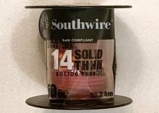 BRAND NEW SOUTHWIRE 14 AWG SOLID THHN 50' RED FREE SHIPPING!