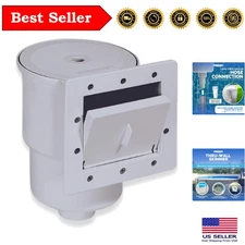 HYDROTOOLS Grey Standard Thru-Wall Pool Skimmer Kit - Durable ABS, 12.7" x 9.6"