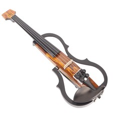 4/4 Electric Violin Dark Colored Wood Grain Carbon Fiber Full Size Silent Ele