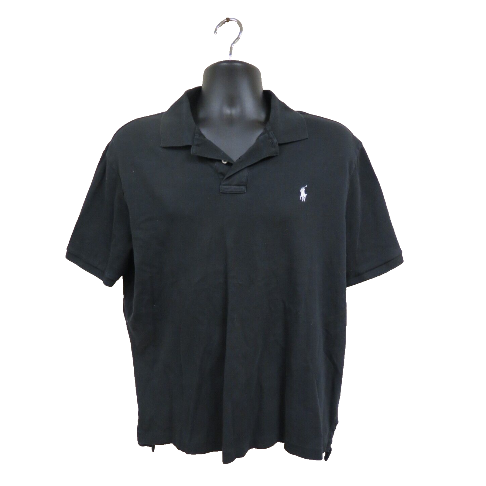Polo Ralph Lauren Pima Soft Touch Camicia 3 Bottoni Taglia XL Logo Pony Nero