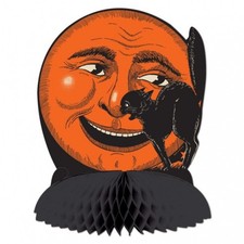 Vintage Halloween Cat Moon Centerpiece 10" Paper Party Halloween Decorations