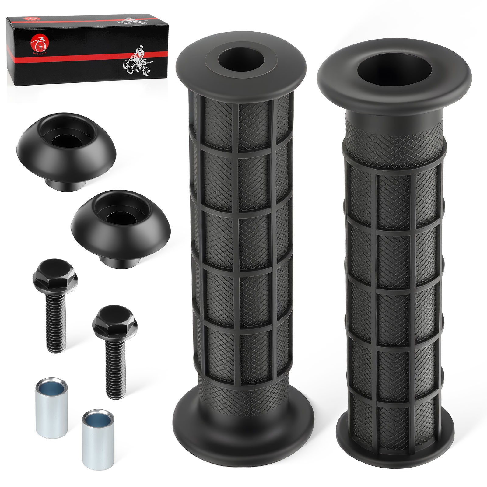 Handle Grip w/Handle Bar End Guard Screw for Honda Big Red 200 250 ATC200 ATC250