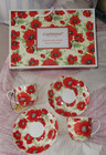 ❤️ Carmani ❤️ English Royal Garden❤️ NEU ❤️ 2 Tassen & 2 Untertassen Mohnblume