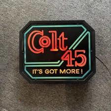 Vintage COLT 45 Lighted Neon Sign  Liquor Dynamite Taste Bar 1985 Tested 14x16